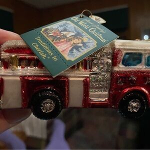 Old World Christmas Red Fire Truck Ornament